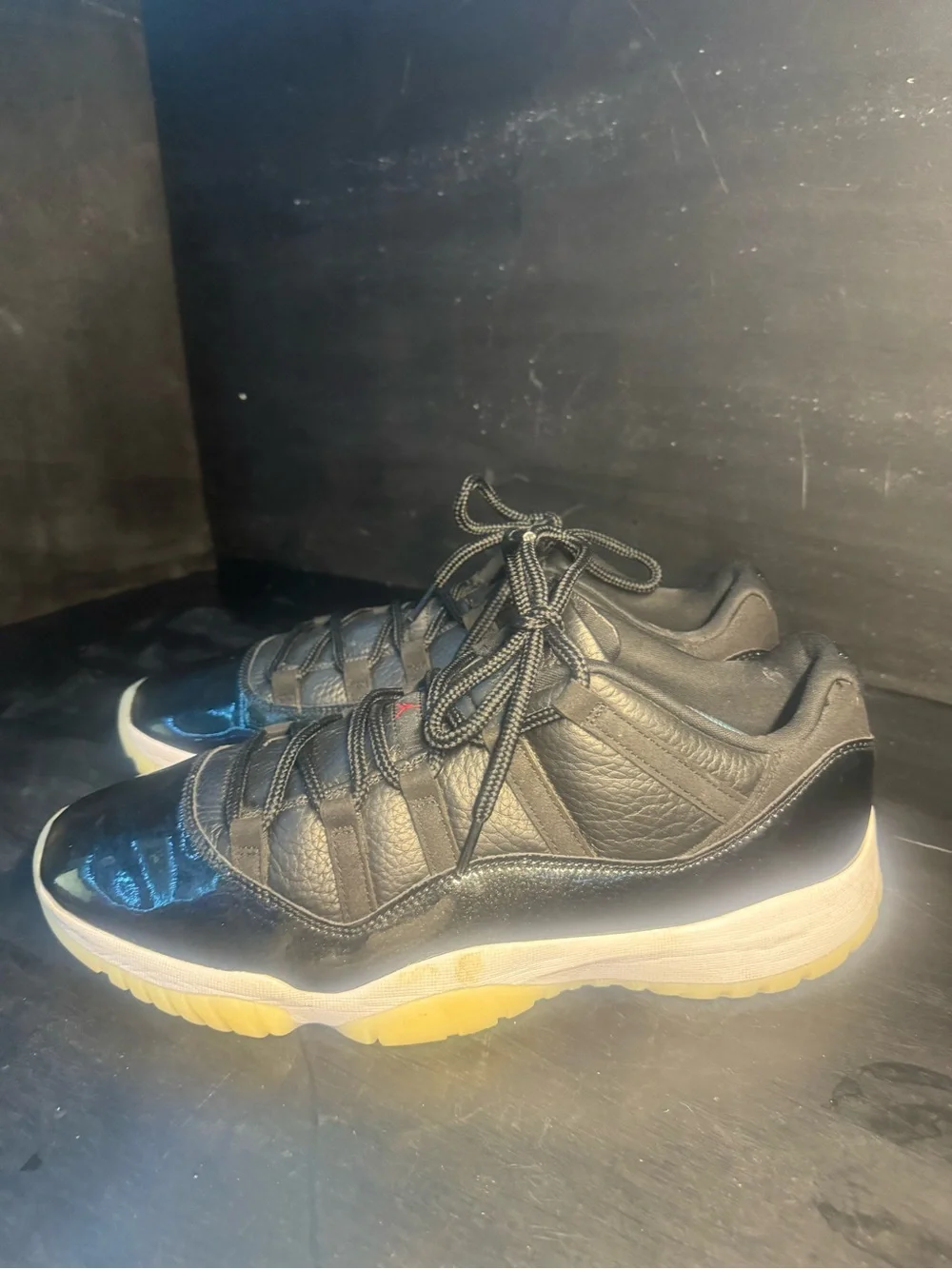 Jordan Low-Top Sneakers in Black and Gum Yellow